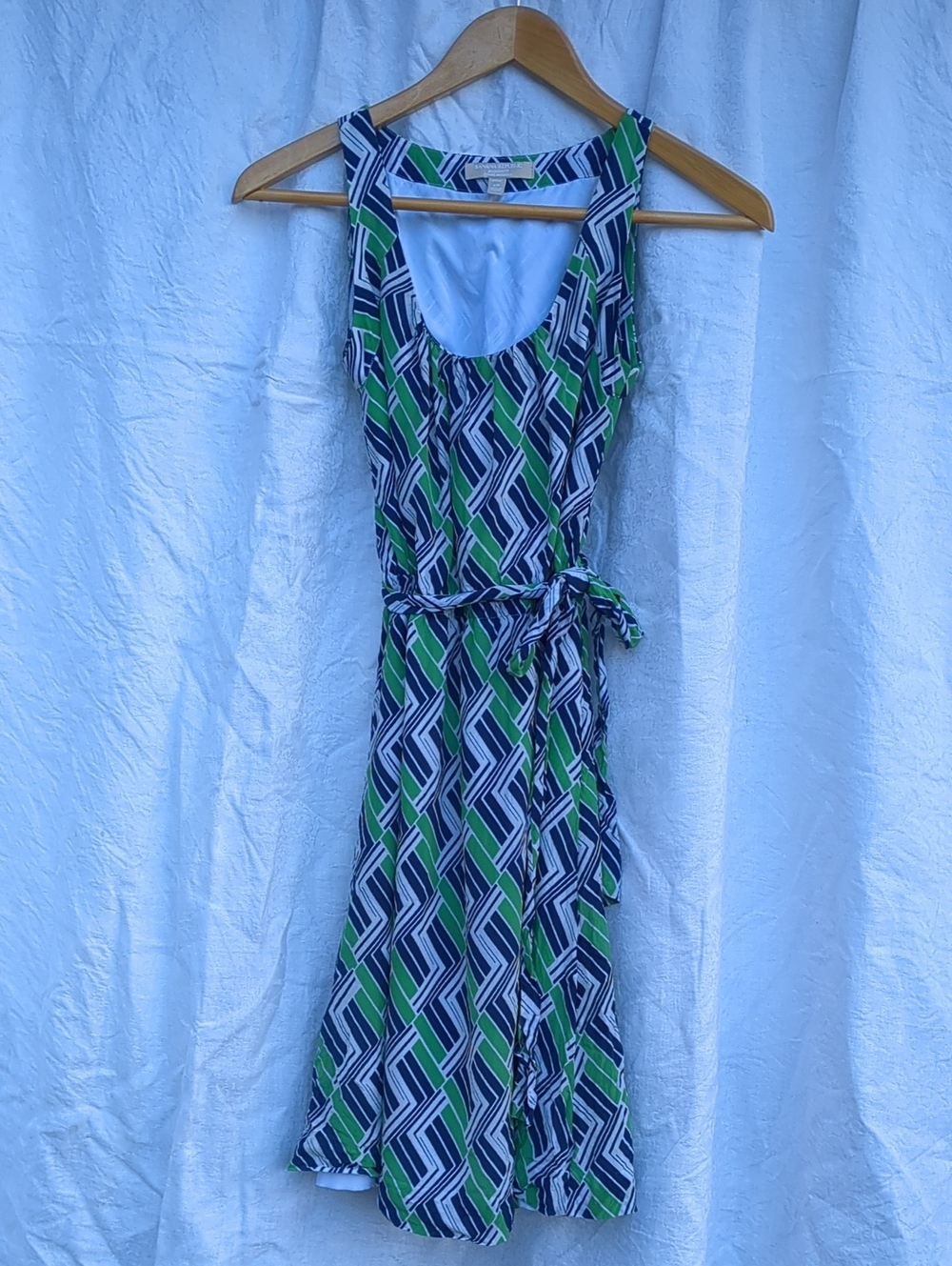 Banana Republic Dress Silk Green Blue Lined 4 Petite